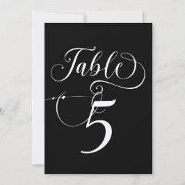 Convite Números de Tabela de Casamento Clássico de Script