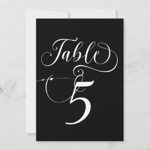 Convite Números de Tabela de Casamento Clássico de Script