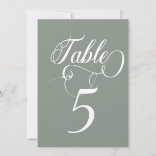 Convite Números de Tabela de Casamento Clássico de Script 