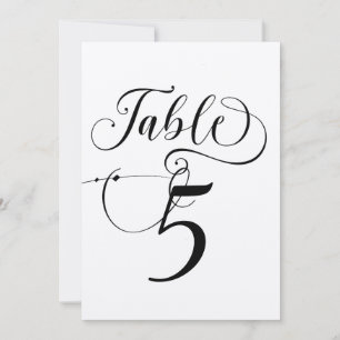 Convite Números de Tabela de Casamento Clássico de Script