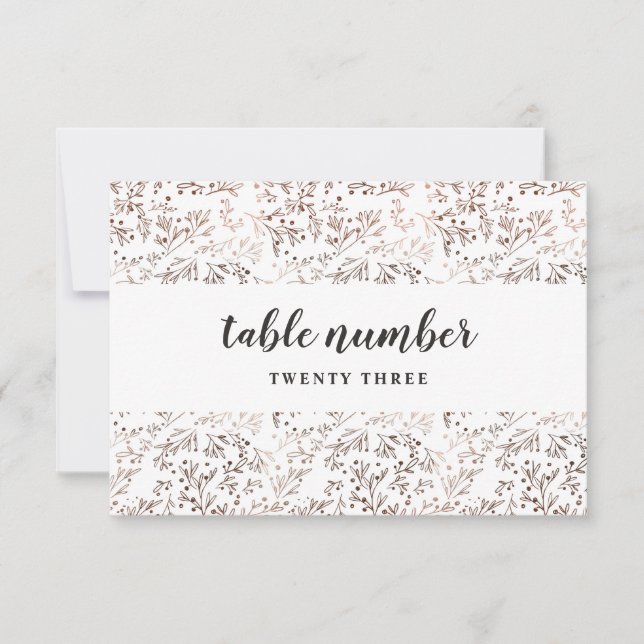 Convite Números de Tabela de Casamento de Cobre com Fatia  (Frente)