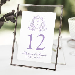 Convite Números de Tabela de Casamento de Crest Floral de 