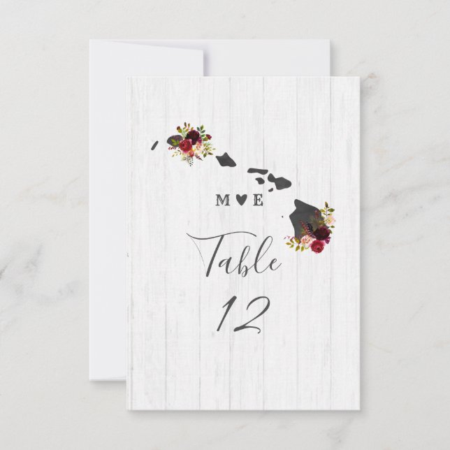 Convite Números de Tabela de Casamento de Destino do Estad (Frente)