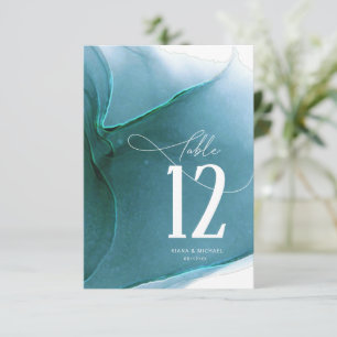 Convite Números de tabela de casamento do fluxo de tinta 