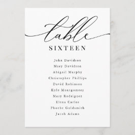 Convite Números de Tabela de Casamento Sentado Gráfico Mod