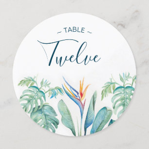 Convite Números de Tabela de Cores de Água Tropicais