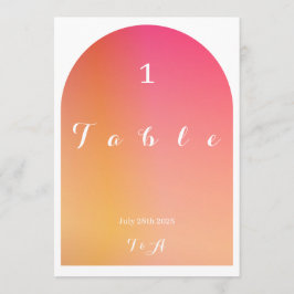 Convite Números de Tabela de Ombre Sunset Arch Boho de Cas