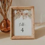 Convite Números de Tabela do Deserto CIERA Boho Terracotta<br><div class="desc">Esta tabela contém pampas secas boêmicas, cremosos terracotta florals, e uma letra simples de script. Edite facilmente o número da tabela e adicione 'quantidade 1' ao carrinho. Altere o número e repita todas as suas mesas. Este número de tabela é a adição perfeita ao seu casamento, chá de fraldas, chá...</div>