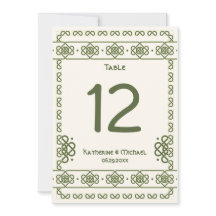 Números de Tabela Grandes Números Célticos Verdes