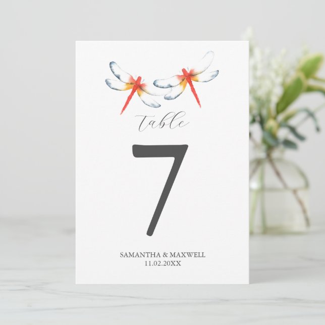 Convite Números de Tabela Imprimível de Casamento de Desti (Em pé/Frente)