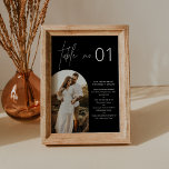 Convite Números de Tabela Minimalista do NOIR com Fatos Di<br><div class="desc">A coleção NOIR apresenta uma cor preta clássica e uma surpreendente fonte moderna de escrita de caligrafia, criando um olhar elegante e sofisticado. Essa coleção é perfeita para casais que querem criar um eterno e um sentimento clássico por seu evento especial. O esquema de cores pretas em negrito cria um...</div>