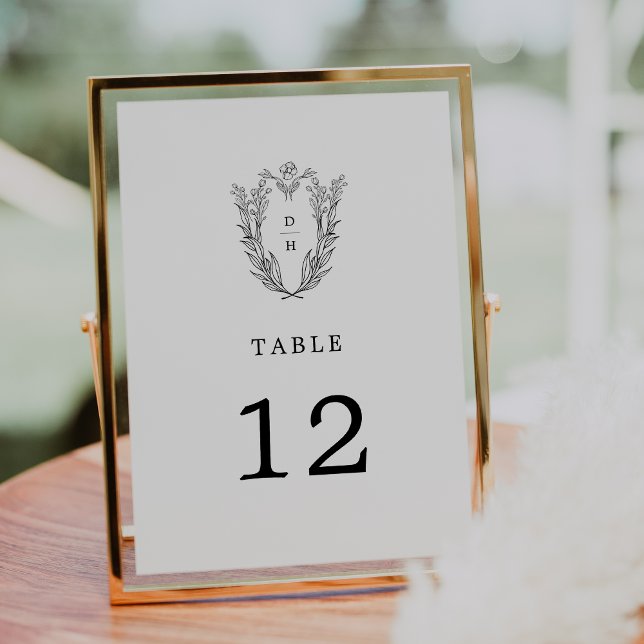 Convite Números de Tabela Negra Negra Negra-Elegante Negra (DAPHNE Black White Elegant Wedding Table Numbers)