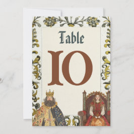 Convite Números de Tabela Real de Casamentos Renascentista
