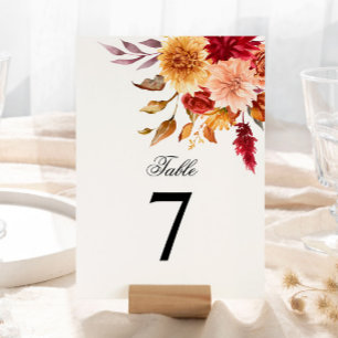 Convite Números de Tabelas de Casamento das Flores de Qued
