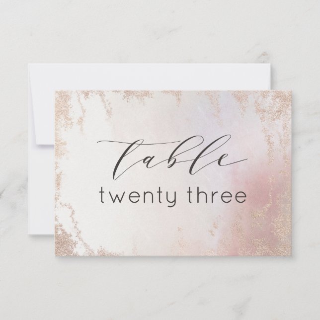 Convite Números de Tabelas de Casamento de Fosco Rosa-Blus (Frente)