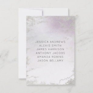 Convite Números de Tabelas de Casamento de Prata Roxo-Lava