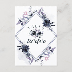 Convite Números De Tabelas De Casamento Floral Nocturno