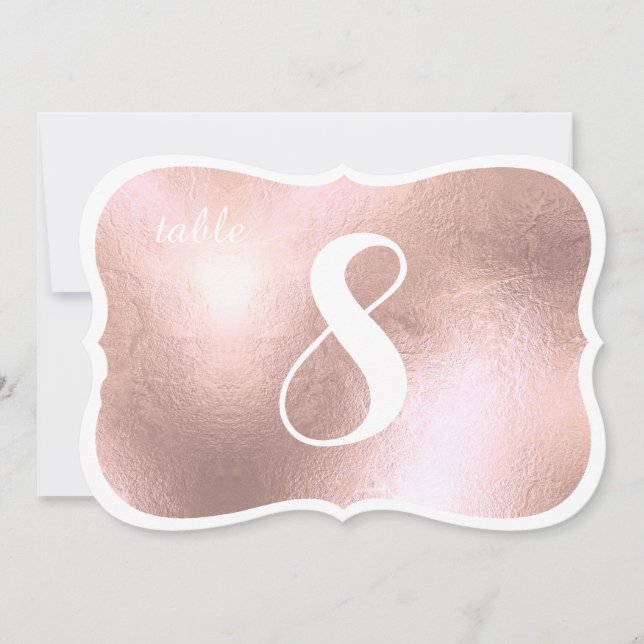 Convite Números de Tabelas Douradas de Rosa Rápido Antiqua (Frente)