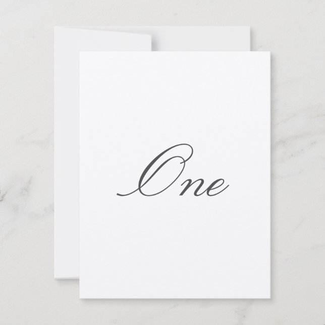 Convite Números Simples de Tabelas de Casamento (Frente)