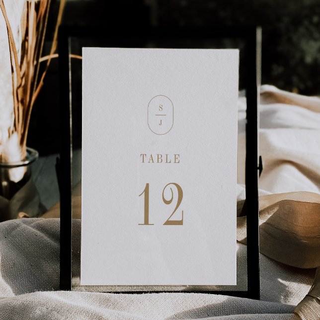 Convite Números Simples de Tabelas Modernas de Casamentos  (SHYLAH Simple Gold Modern Wedding Table Numbers)