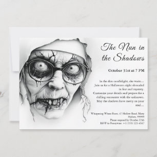 Convite Nun Halloween Convoca Assombrando Religião