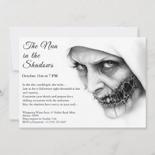 Convite Nun Halloween Convoca Assombrando Religião