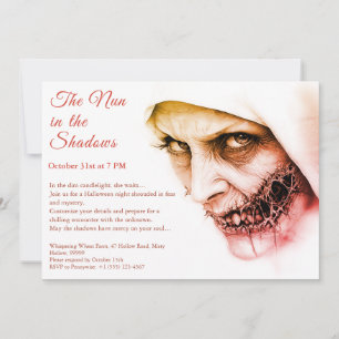 Convite Nun Halloween Convoca Assombrando Religião