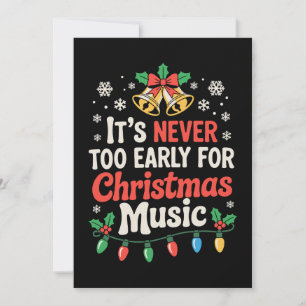 Convite Nunca é Tarde Demais Para Música de Natal Sininhos