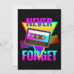 Convite Nunca Esqueça Gravador de Fita Cassete Retro