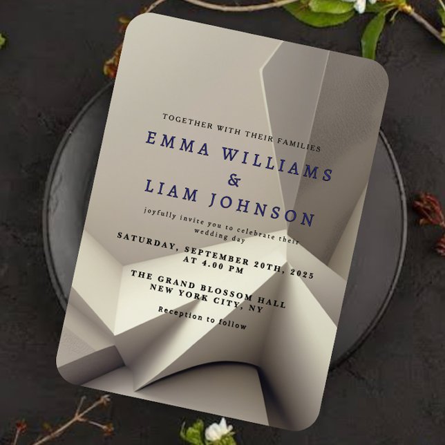 Convite Nupcial Geométrico Moderno (Criador carregado)