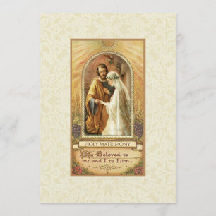 Convite nupcial tradicional católico do casamento