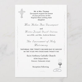 Convite Nuptial Grace Catholic Wedding Invitation