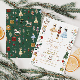 Convite Nutcracker bailerina dança e aniversário de gêmeos