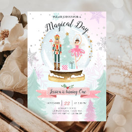 Convite Nutcracker Birthday Girl Land of Sweet Fairy Pink