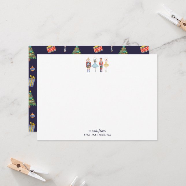 Convite Nutcracker Christmas Stationery Note Card (Frente/Verso In Situ)