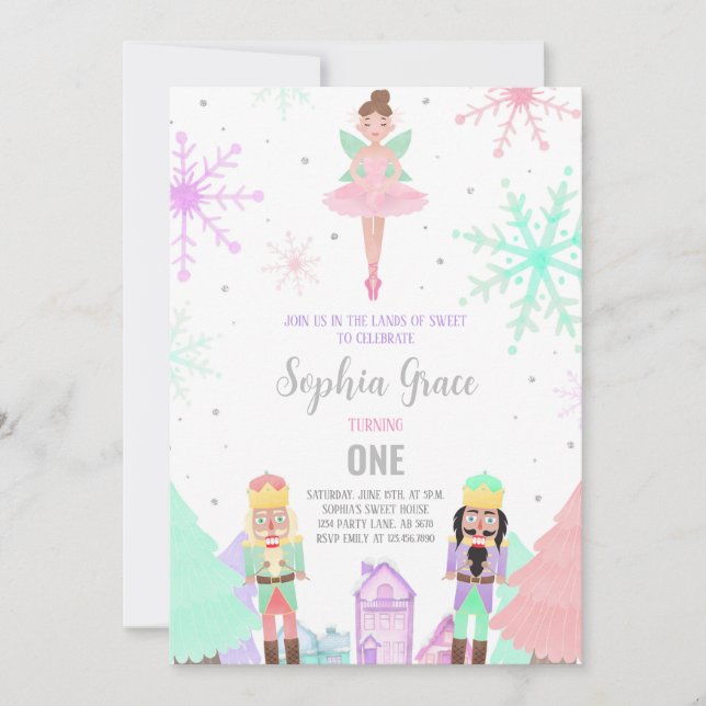 Convite Nutcracker Land of Sweets Winter (Frente)