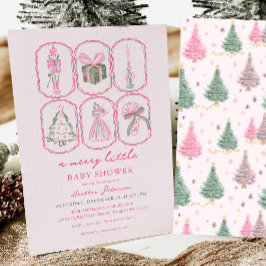 Convite Nutcracker Rosa Um Chuveirinho de Bebê Alegre