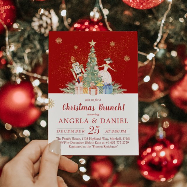 Convite Nutcracker Watercolor Brunch (Nutcracker Watercolor Christmas Brunch Invitation!)