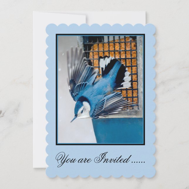 Convite Nuthatch Branca em Neve - Foto original (Frente)