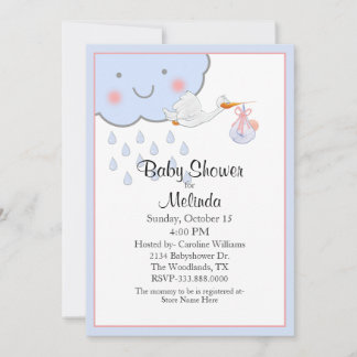 Convite Nuvem de Chuva Cúbica e Chá de fraldas de Tempesta