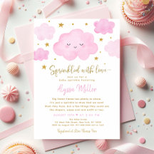 Nuvem de Menina Rosa Polvilhada com Amor Bebê Polv
