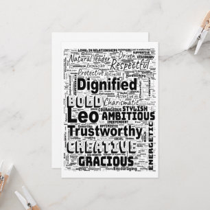 Convite Nuvem de Palavras de Leão Zodíaco Inspiradora