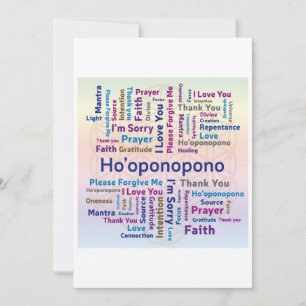 Convite Nuvem de Palavras Ho'oponopono - Mantra - Autoamor
