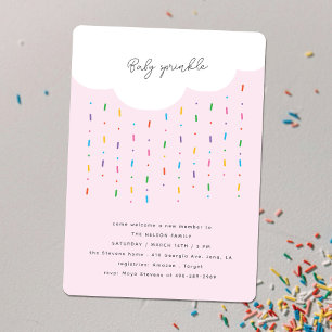 Convite Nuvem e Sprinkles Rosa Sprinkle