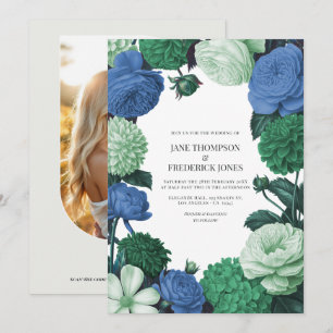 Convite Nuvem Menta, Azul Alpino e Casamento Névoa Verde-E