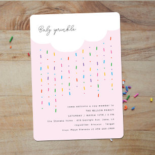 Convite Nuvem Rosa de Sprinkles para Baby Sprinkle & Confe