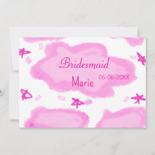 Convite nuvens cor-de-rosa estrelas pastel bridesmaid mode