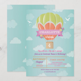 Convite Nuvens da mosca do passeio da festa de aniversári