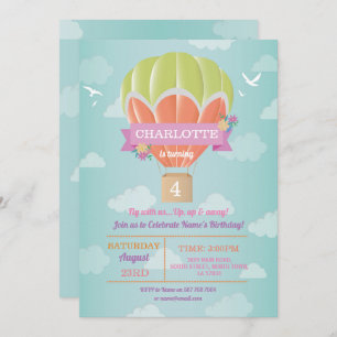 Convite Nuvens da mosca do passeio da festa de aniversário