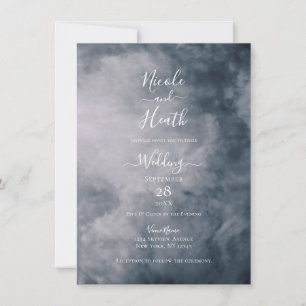 Convite Nuvens de Céu Azul Temperamental Casamento Celesti